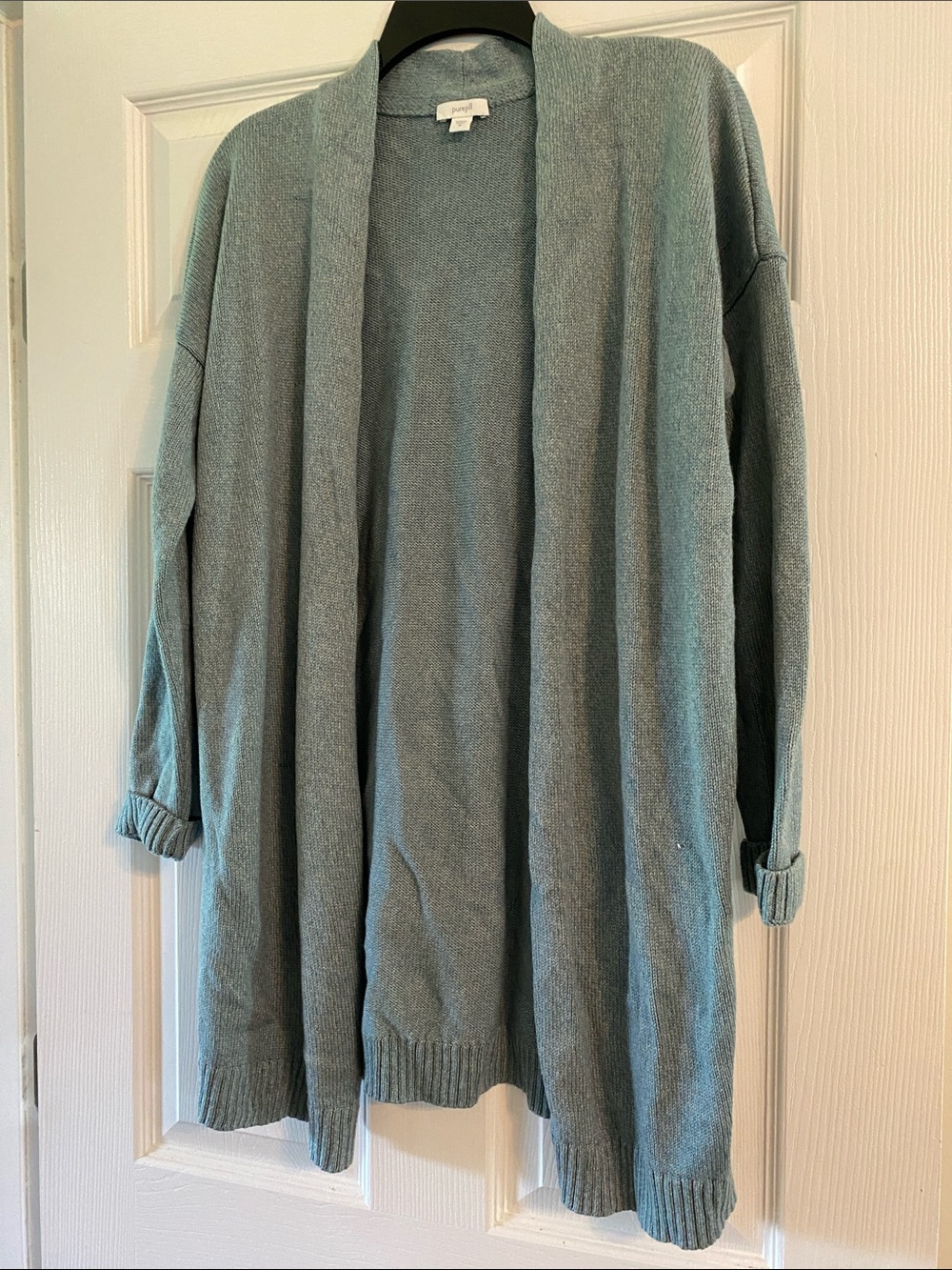 Cozy Open-Front Teal Cardigan Sweater